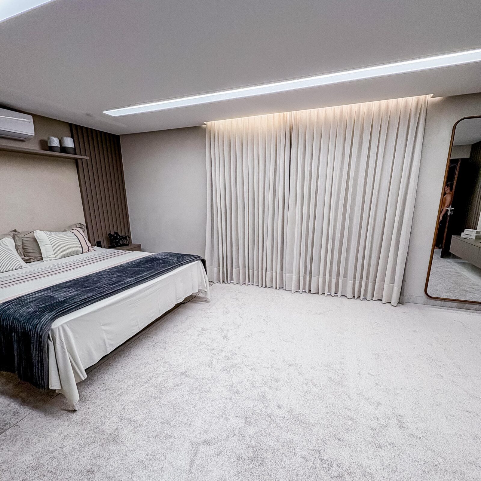 Cortina Wave Soft Blackout 100% e Linho Flamê Pesado, Sob Medida