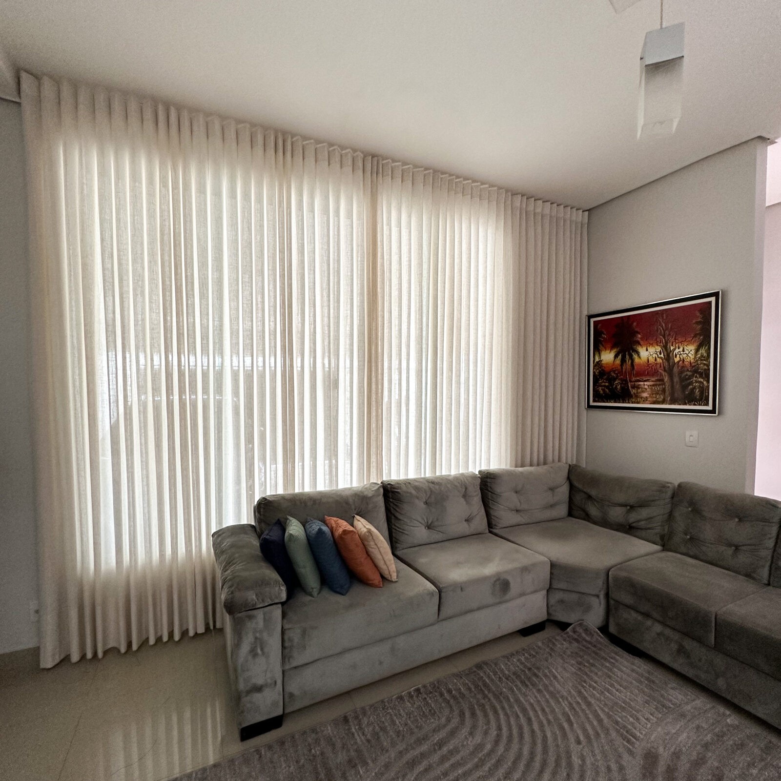 Cortina Wave Soft Translúcida, Linho Gizé, Sem Forro, Sob Medida