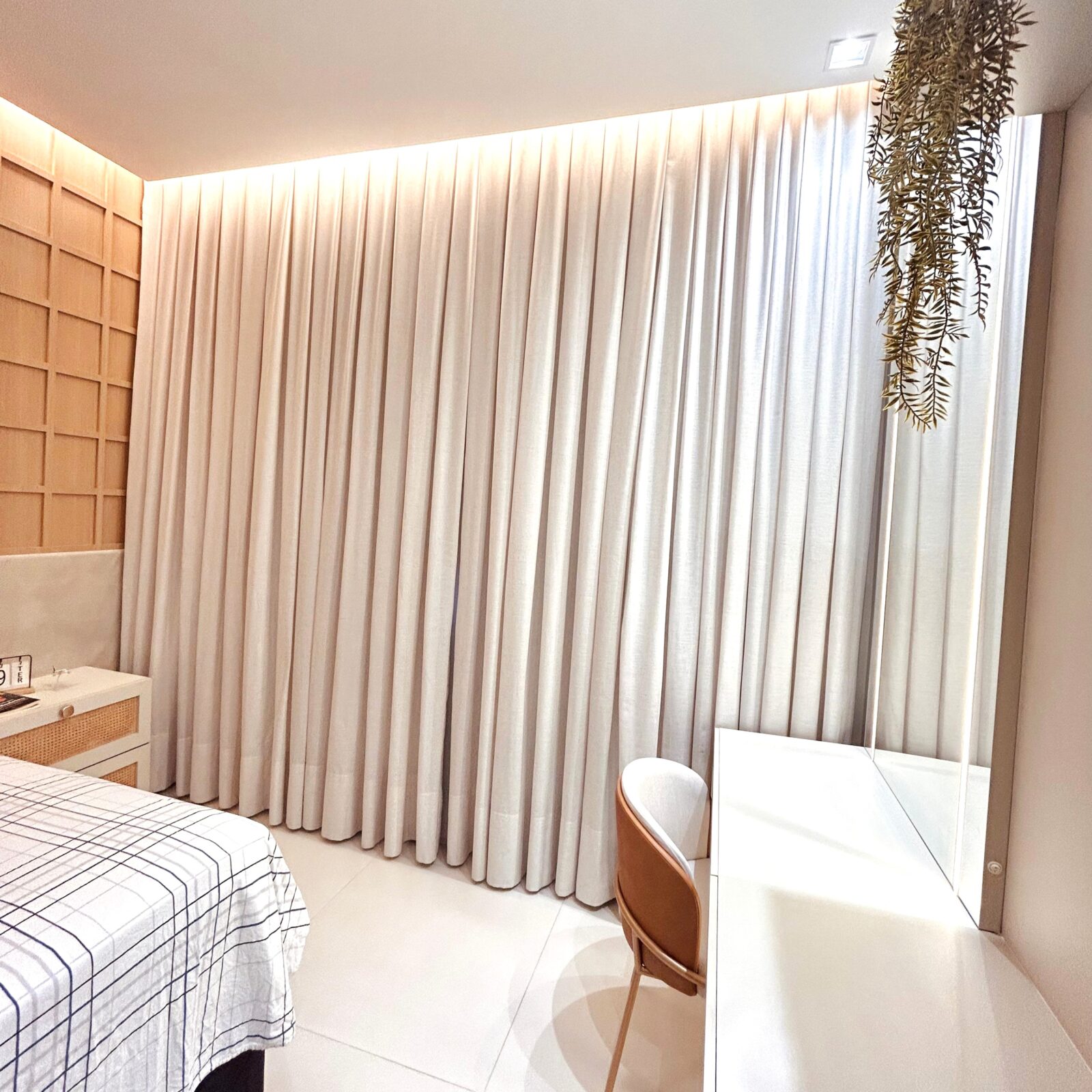 Cortina Wave Soft Blackout 100% Sob Medida em Linho Gizé – Cor Natural