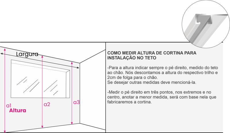 Instalação cortina no teto